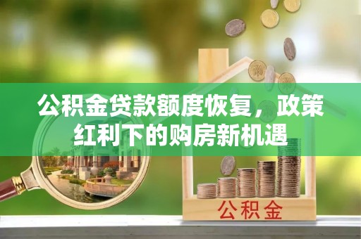 塔城公积金贷款额度恢复，政策红利下的购房新机遇