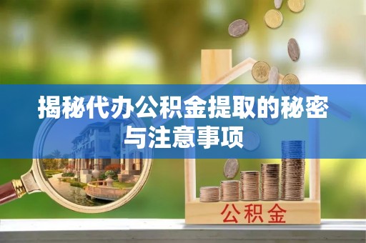 塔城揭秘代办公积金提取的秘密与注意事项