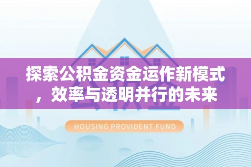 塔城探索公积金资金运作新模式，效率与透明并行的未来