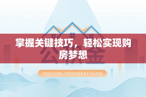 塔城掌握关键技巧，轻松实现购房梦想