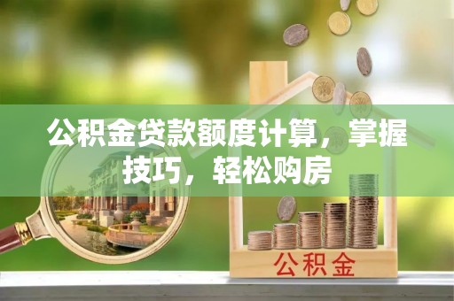 塔城公积金贷款额度计算，掌握技巧，轻松购房