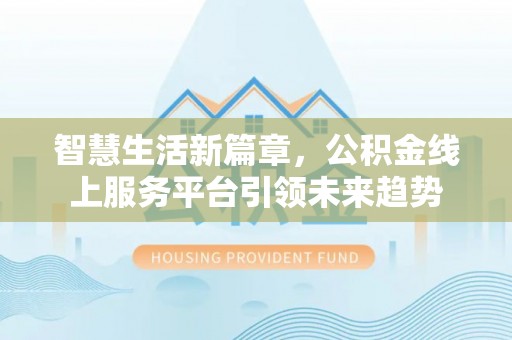 塔城智慧生活新篇章，公积金线上服务平台引领未来趋势