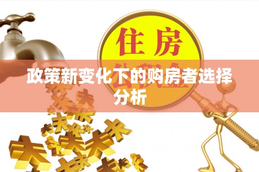 塔城政策新变化下的购房者选择分析