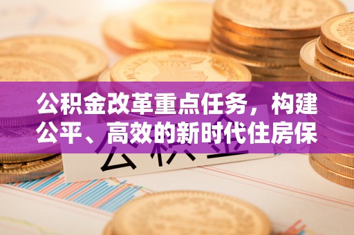 塔城公积金改革重点任务，构建公平、高效的新时代住房保障体系