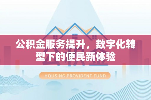 塔城公积金服务提升，数字化转型下的便民新体验