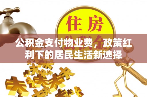 塔城公积金支付物业费，政策红利下的居民生活新选择