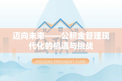 塔城迈向未来——公积金管理现代化的机遇与挑战