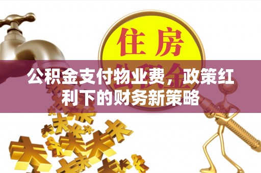 塔城公积金支付物业费，政策红利下的财务新策略